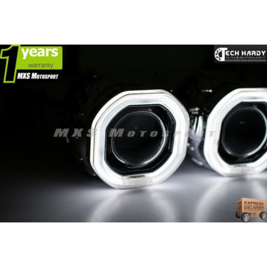 MXS871 Nissan Sunny Headlight HID BI-XENON HALO Ring Square Projector