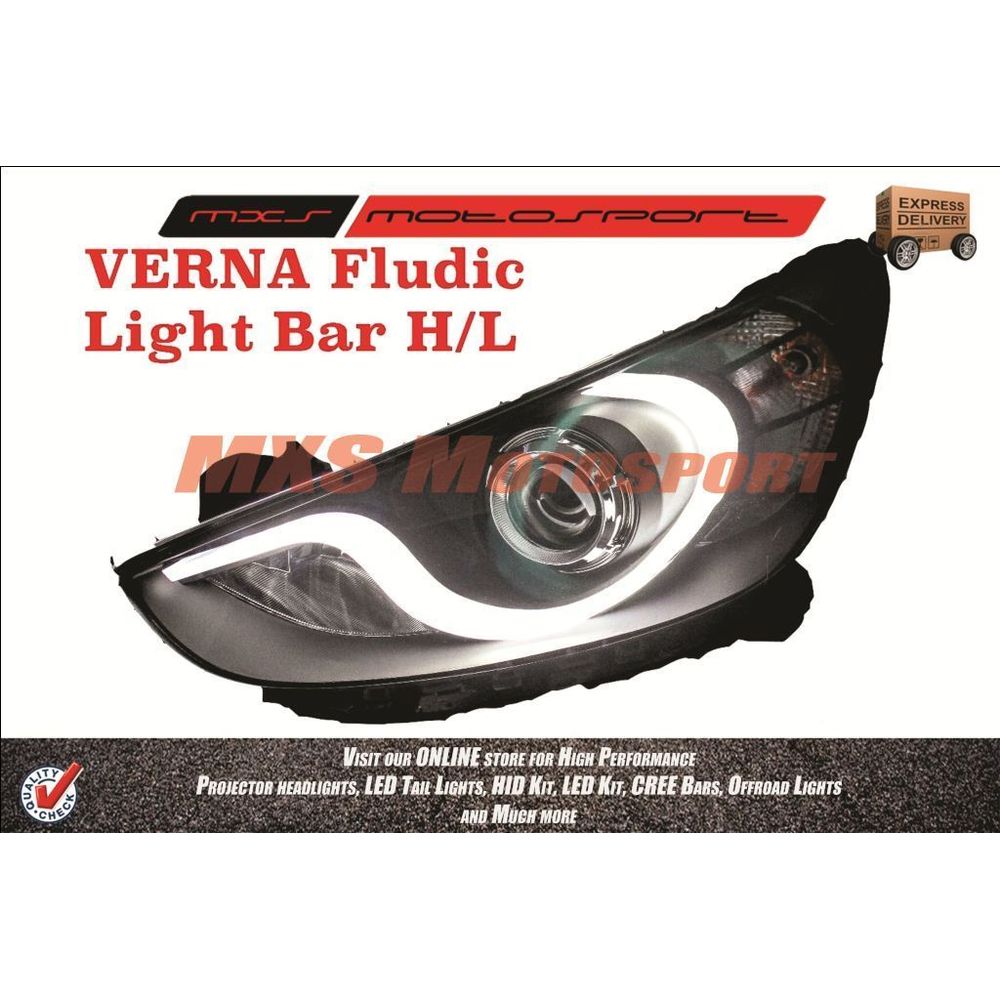 MXSHL16 Projector Headlights Hyundai Verna Fluidic Headlights & DRL (Pair)