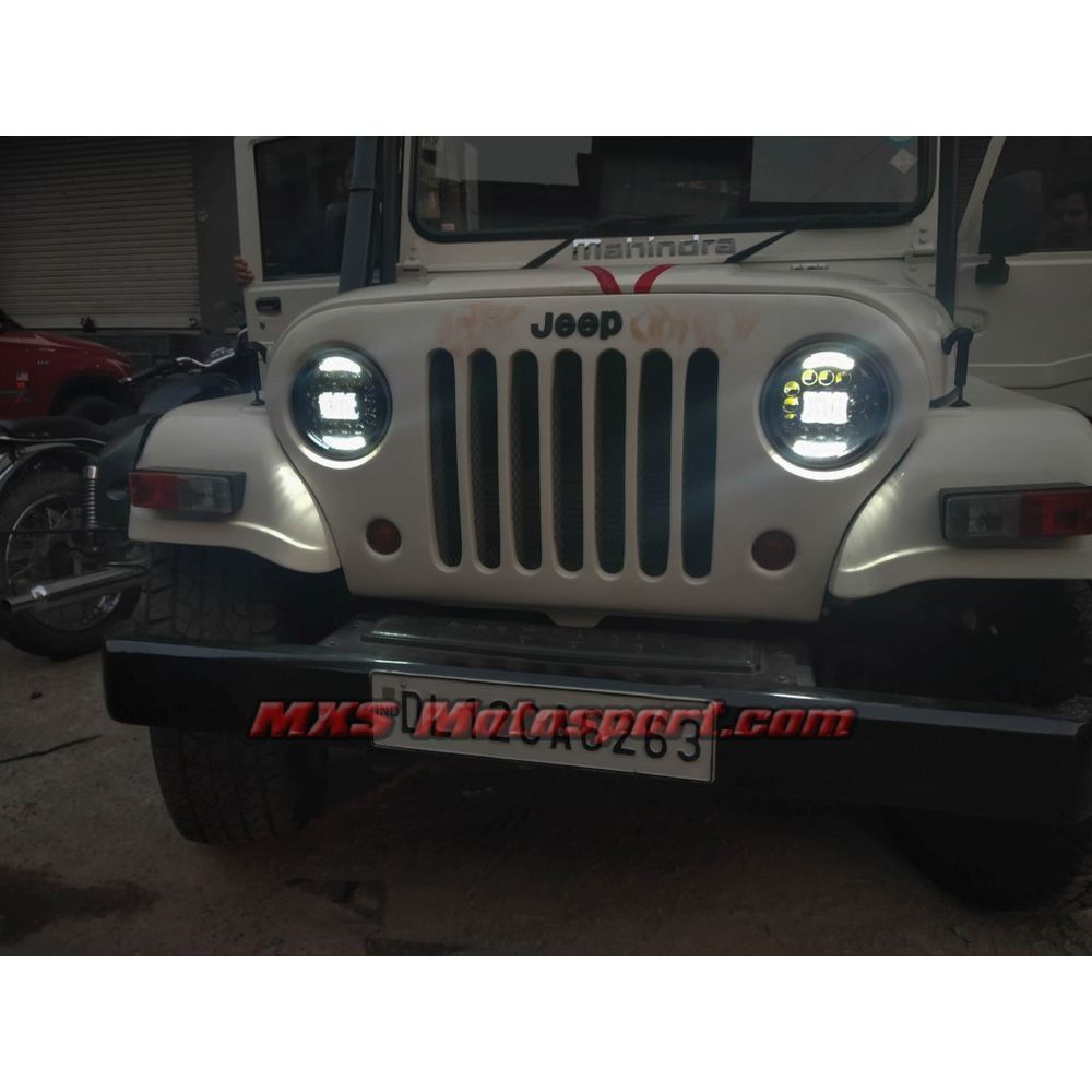 MXSHL728 Daymaker LED Projector Headlights for Mahindra Thar Jeep Wrangler