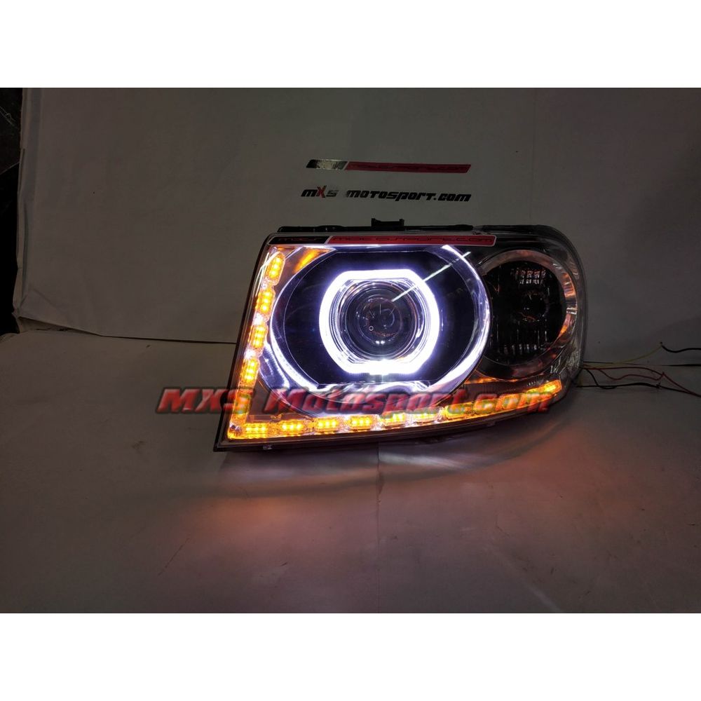 MXSHL734 Tata Safari Dicor Daytime LED Projector Headlights with Matrix Turn Signal Mode