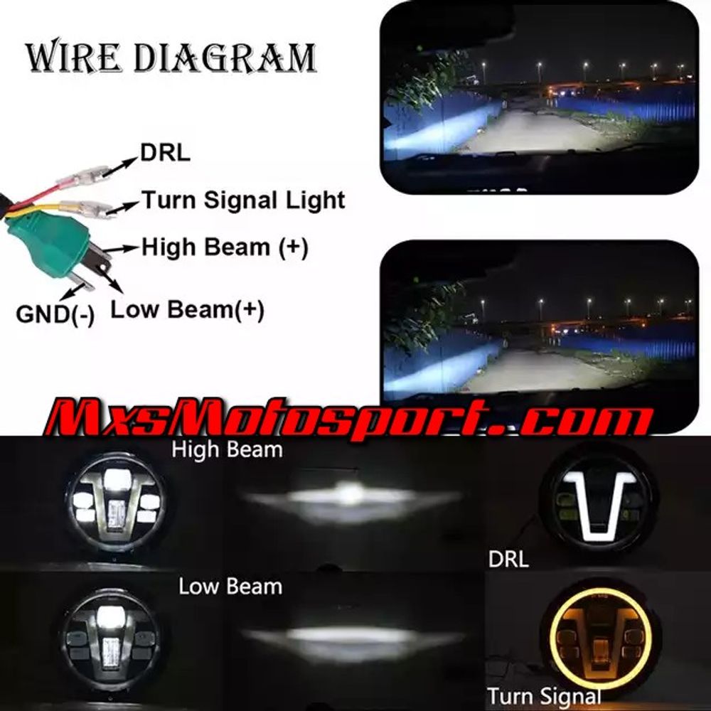 MXSHL753 Royal Enfield Interceptor 650 Cree LED Daymaker Projector Headlight