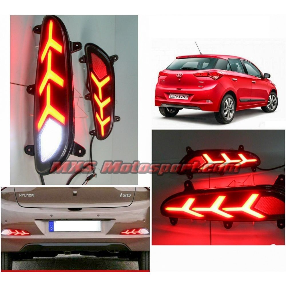 MXSTL137 Hyundai i20 Elite Rear Bumper Reflector DRL LED Tail Lights