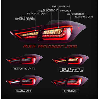 MXSTL178 Hyundai Elantra LED Tail Lights with Matrix Turn Signal Mode
