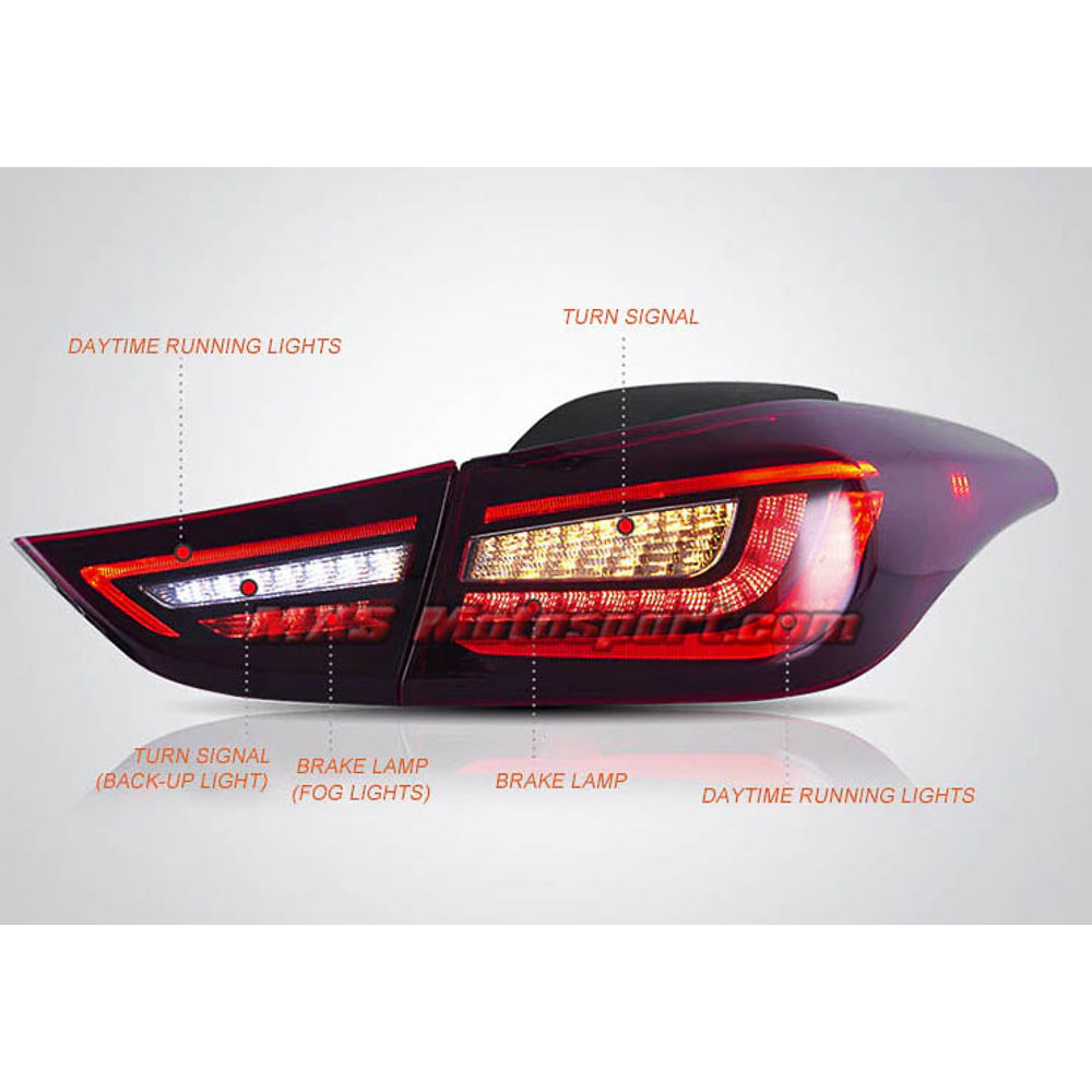 MXSTL178 Hyundai Elantra LED Tail Lights with Matrix Turn Signal Mode