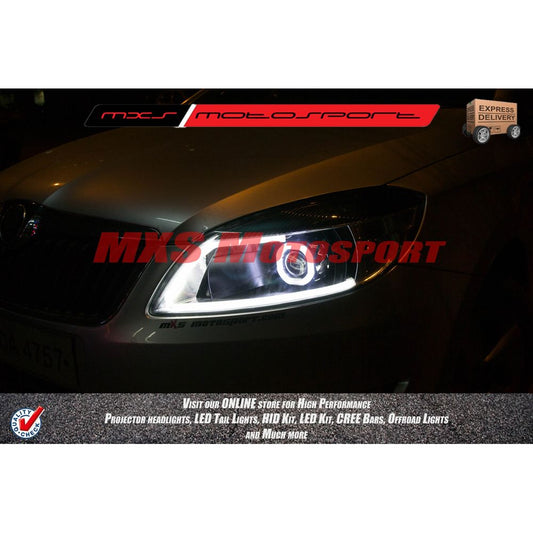 MXSHL21 Square Projector Headlight For Skoda Rapid with Audi Style DRL's
