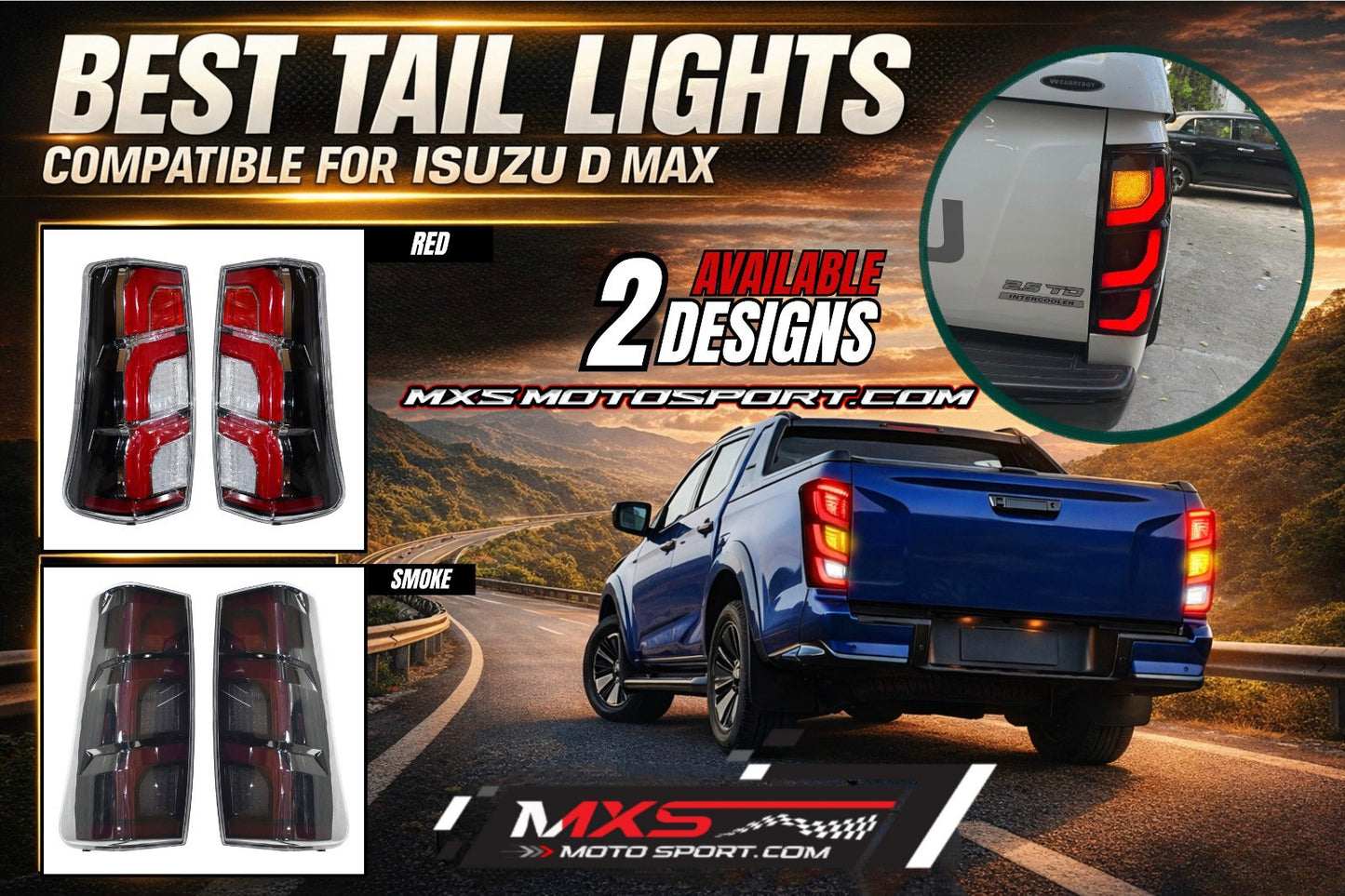MXS4264 Isuzu D Max LED Tail Lights with Matrix Turn Signal Mode