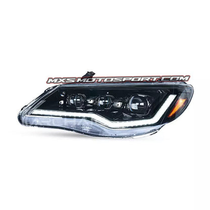 MXS4395 TRI-LENS LED Projector Headlights For Honda Civic FD (2005–2015) Type-R Edition Matrix DRLs | Premium Black Finish
