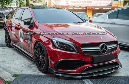 MXS4399 Front Bumper Lip Chin Spoiler Winglet Splitter for Mercedes Benz A Class W176 A45 AMG 2012+