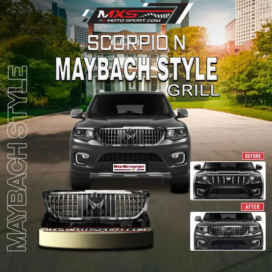 MXS4442 Maybach-Style Luxury Front Grill For Mahindra Scorpio N – Elegance Meets Dominance