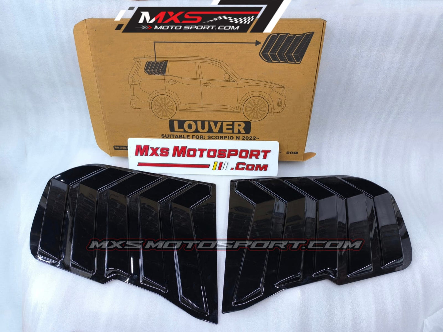 MXS4508 Glossy Black Window Louvers for Mahindra Scorpio-N