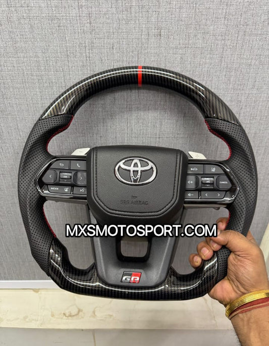 MXS4512 LC300-Style Carbon Fiber Steering Wheel with Paddle Shifters For Toyota Vehicles | Premium Upgrade