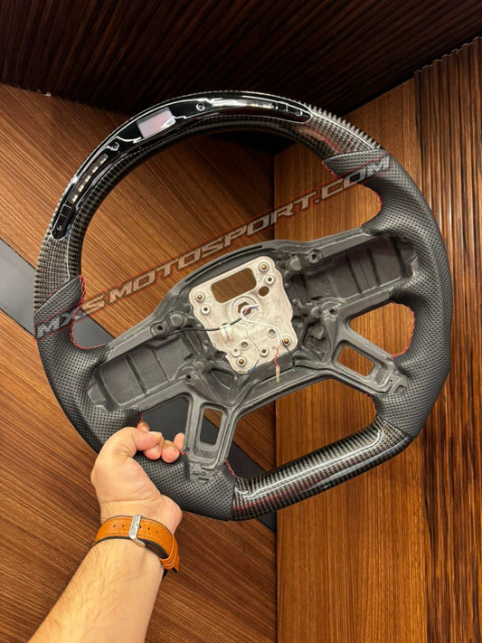 MXS4567 Carbon Fiber Steering Wheel with LED Display For Land Rover Defender