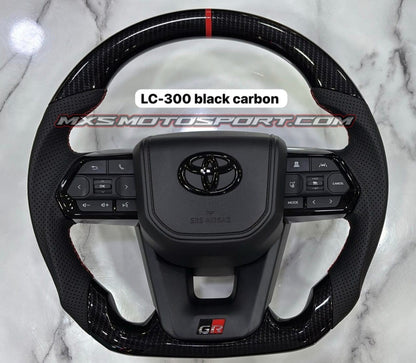 MXS4736 LC300 GR Black Carbon Steering Wheel for Toyota Cars