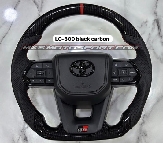 MXS4736 LC300 Black Carbon Steering Wheel for Toyota Cars