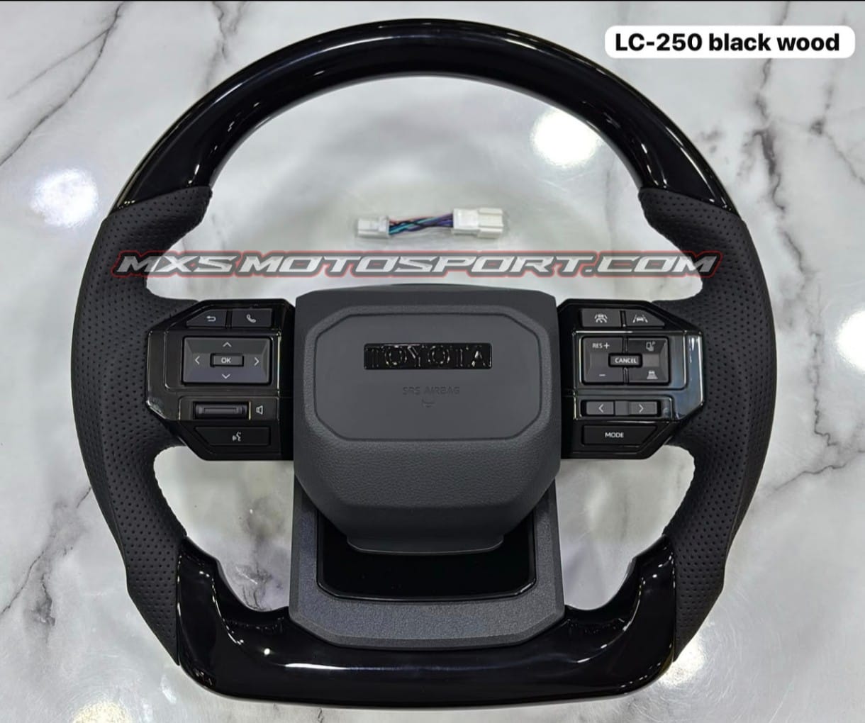 MXS4737 LC250 Black Wood Steering Wheel for Toyota Cars