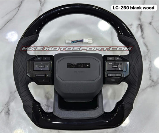 MXS4737 LC250 Black Wood Steering Wheel for Toyota Cars