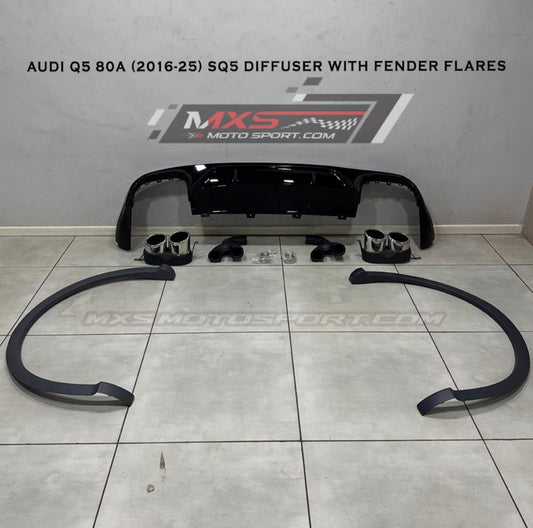MXS4762 Audi Q5 80A (2016–2025) SQ5 Style Rear Diffuser with Fender Flares