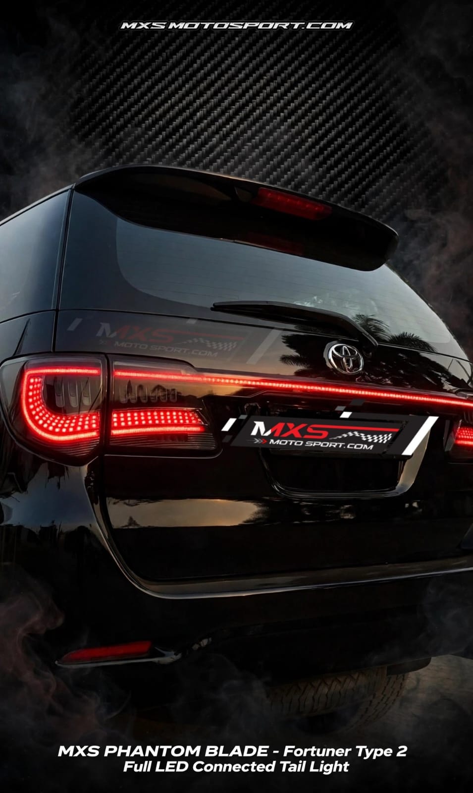 MXS4766 Phantom Blade Full LED Connected Tail Lights for Toyota Fortuner Type 2