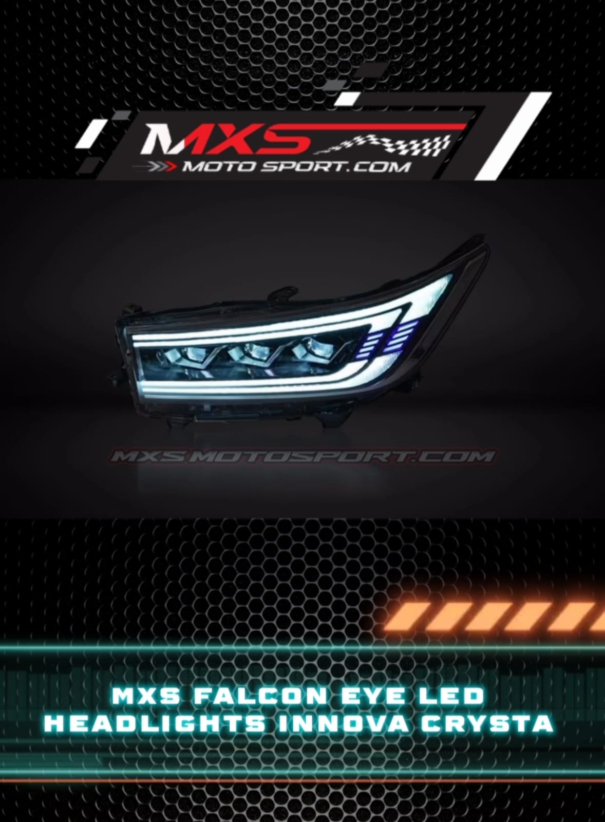 MXS4767 Falcon Eye Full LED Projector Headlights for Toyota Innova Crysta with Falcon DRL