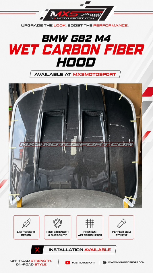 MXS4744 BMW G82 M4 Wet Carbon Fibre Hood