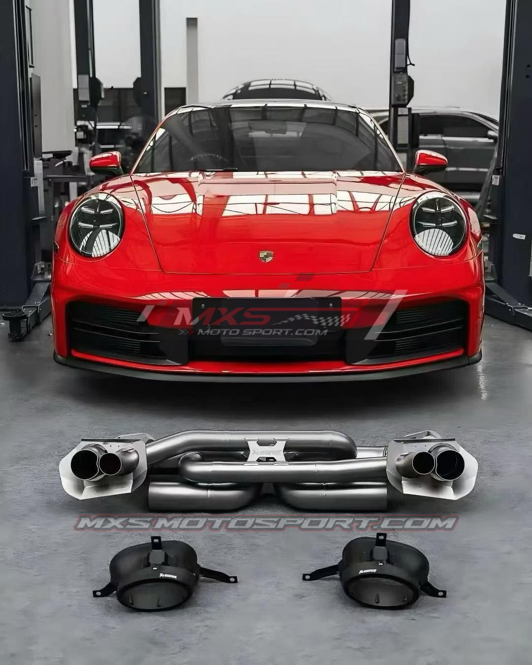 MXS4716 Porsche Carrera 992.2 modified with Akrapovic Scorpio exhaust system