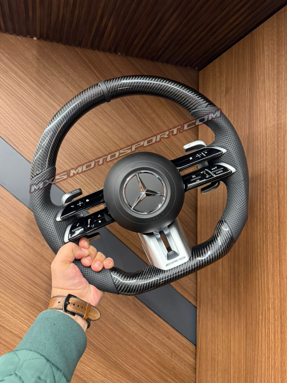 MXS4605 Mercedes-Benz AMG Carbon Fiber Perforated Leather Performance Steering Wheel