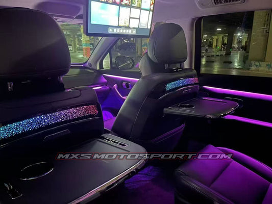 MXS4619 Executive Foldable Stargaze Seat Organiser Food Tray With Bold Ambient Light – Luxury Rear Comfort Upgrade