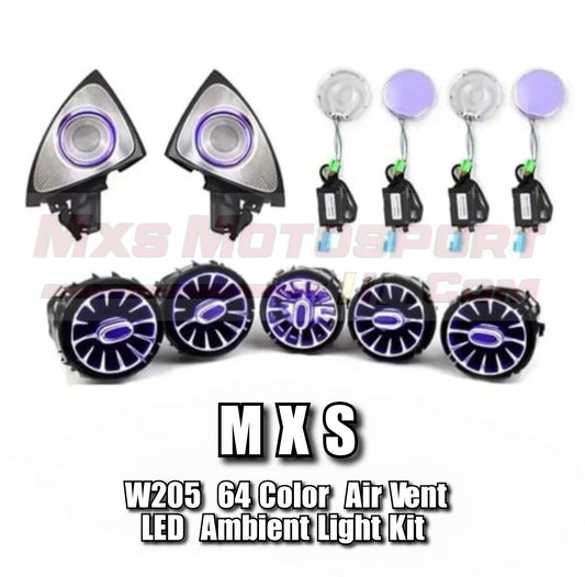 MXS4690 64-Color Turbo Air Vent Ambient Light Kit for Mercedes-Benz C-Class W205 (2015–2019)