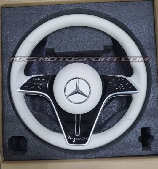 MXS4612 Maybach Edition White Leather Luxury Steering Wheel – Signature Executive Interior Upgrade