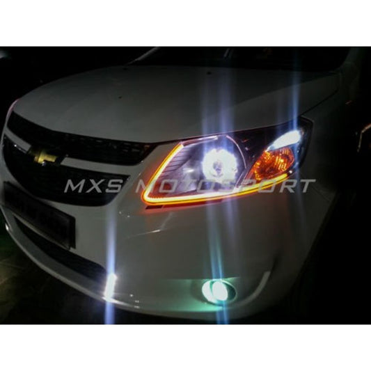 MXS1902 Audi-Style White-Amber DRL Daytime Running Light for Chevrolet Aveo