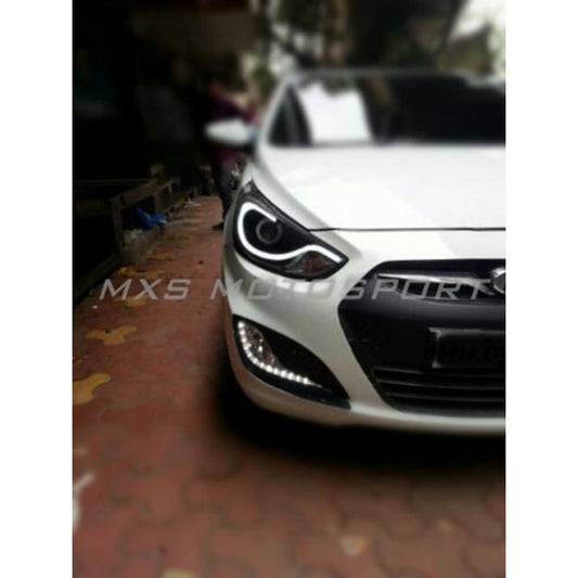 MXS1899 Audi-Style White-Amber DRL Daytime Running Light for Hyundai Verna Fluidic