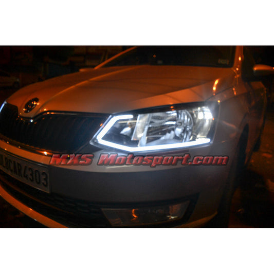 MXS1898 Audi-Style White-Amber DRL Daytime Running Light for Skoda Rapid