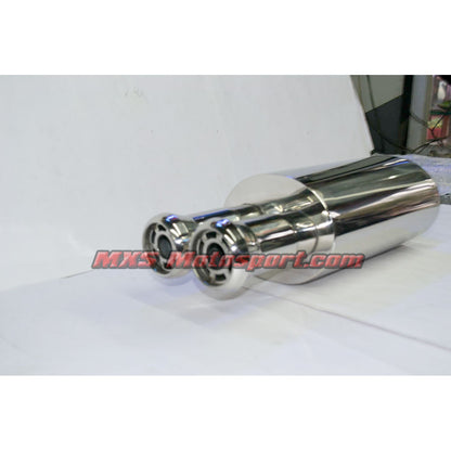 MXS2443 Dual Tip Exhaust Muffler Silencer Burnt tip Turbo Spiral Fllow For Car