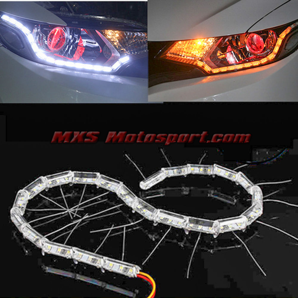 MXS2464 Audi-Style White-Amber DRL Daytime Running Light with Matrix Mode For Car