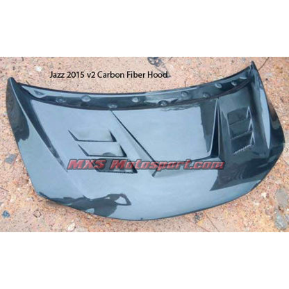 MXS2537 Honda Jazz 2015 V2 Carbon Fiber Bonnet Hood