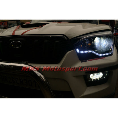 MXS2647 Mahindra Scorpio Audi-Style White-Amber DRL Daytime Running Light with Matrix Mode