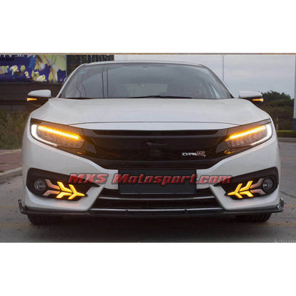 MXS2827 Honda Civic Led Daytime DRL Fog Lights with Turn Signal Mode 2016+