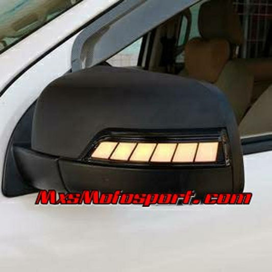 MXS2993 Ford Endeavour Stylish Matt Black LED DRL Mirror Covers with Matrix Turn Signal Mode