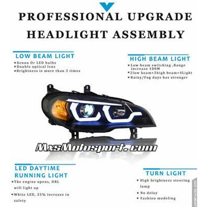 MXS3100 LED Daytime Projector Headlights For BMW X5 E70