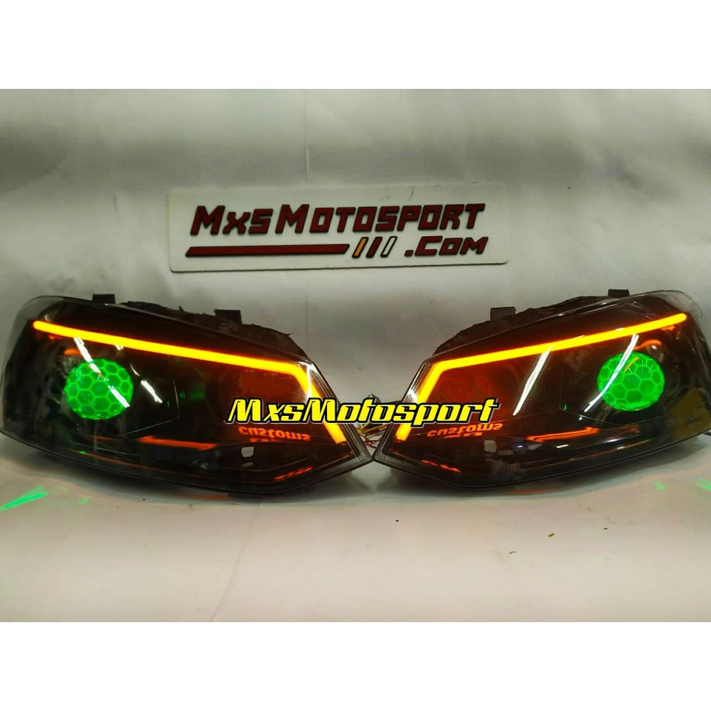 MXS3412 App Controlled Devil Eye DRL Projector Headlights For Volkswagen Ameo