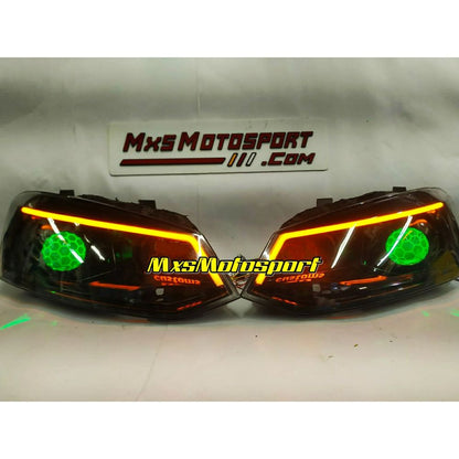 MXS3412 App Controlled Devil Eye DRL Projector Headlights For Volkswagen Ameo