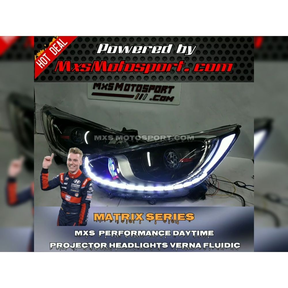 MXS3421 Hyundai Verna Fluidic Dual Projector Headlights with Matrix Turn Signal Mode