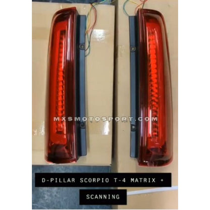 MXS3668 LED Upper Pillar Tail Lights Mahindra Scorpio Type 4 with Scanning + Matrix Mode