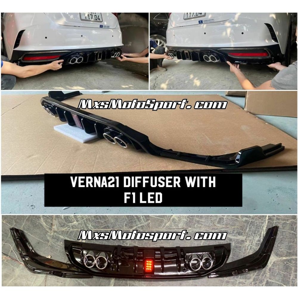 MXS3718 Hyundai Verna Rear Racing Diffuser with F1 LED 2021