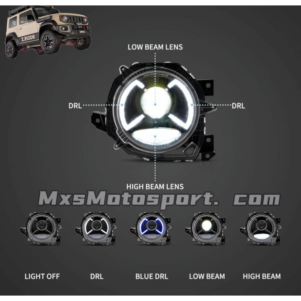 MXS3936 Dual Beam LED Projector Headlamps Suzuki Jimny 5 Door