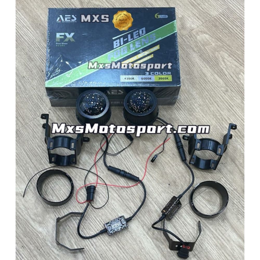 MXS4107 AES 2Inch Tricolour LED Fog Light Dual Lens 35W 4300K,6000K,3000K For Bi Led Fog Lamps Projector Lens