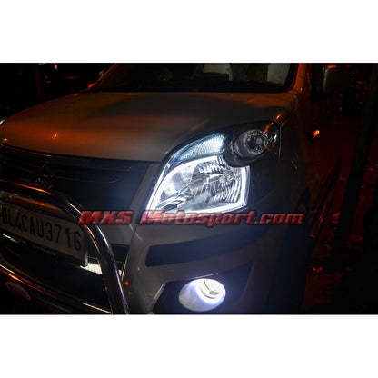 MXS2465 Audi-Style White-Amber DRL Daytime Running Light for Maruti Wagon r