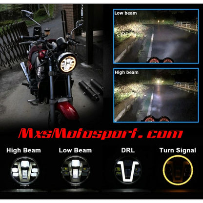 MXSHL753 Royal Enfield Interceptor 650 Cree LED Daymaker Projector Headlight
