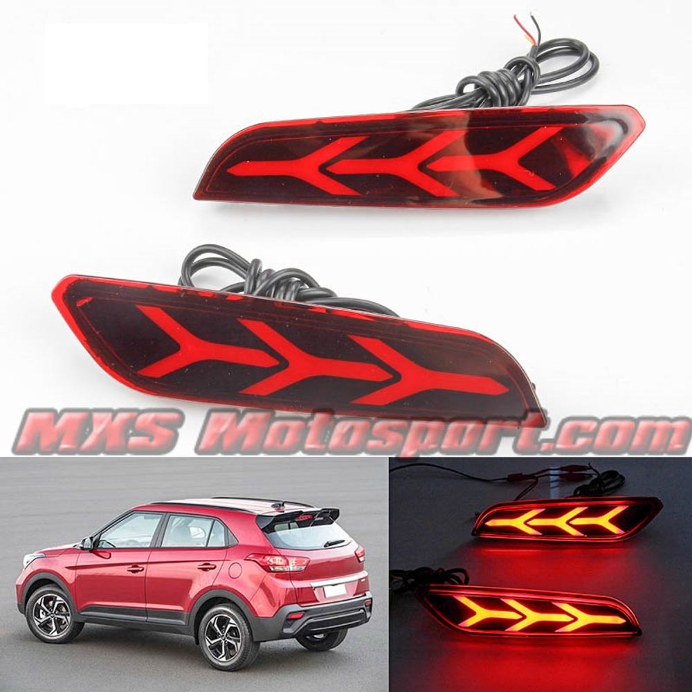 MXSTL158 Hyundai Creta Rear Bumper Reflector DRL LED Tail Lights 2018+