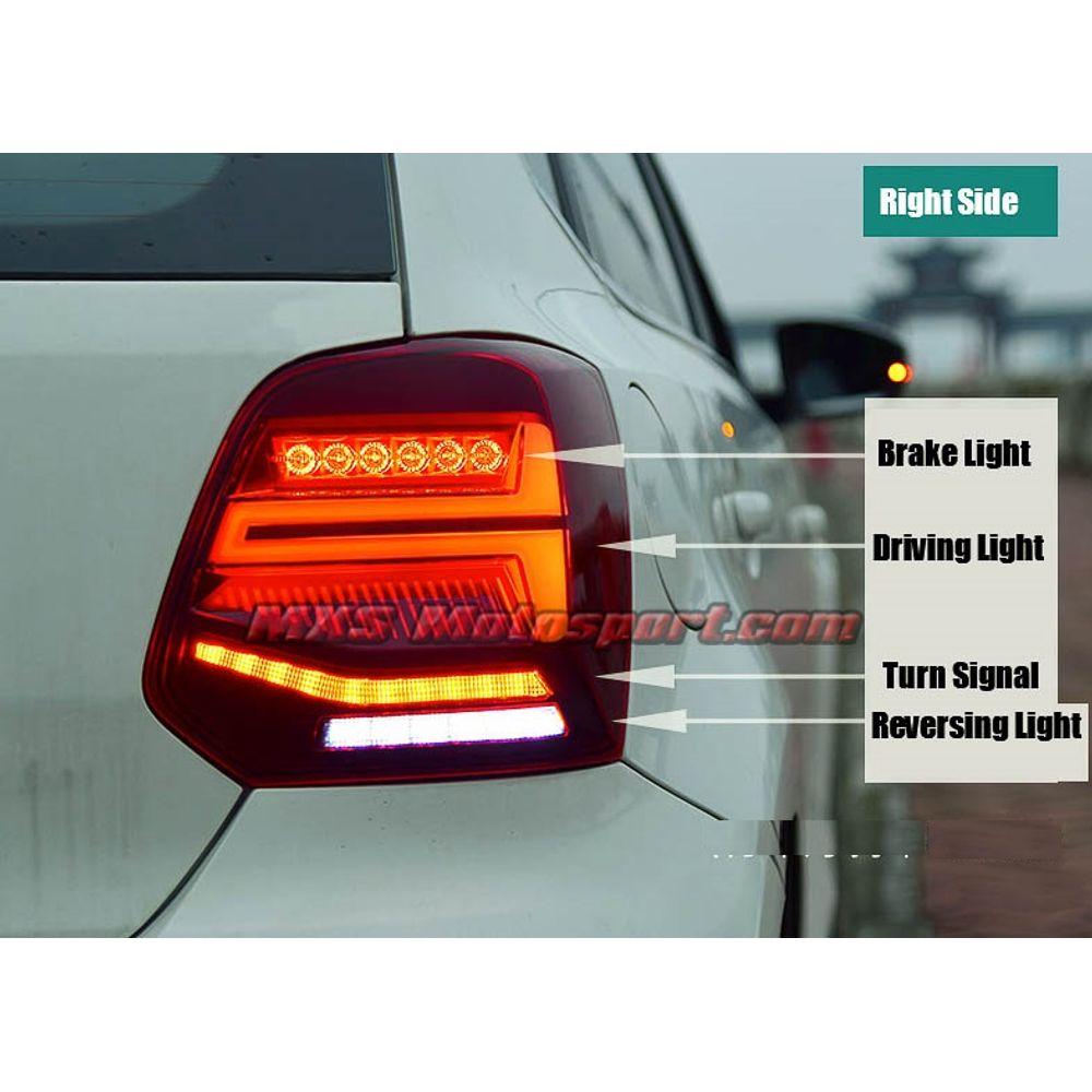 MXSTL171 Volkswagen Polo Led Tail Lights with Matrix Turn Signal Mode